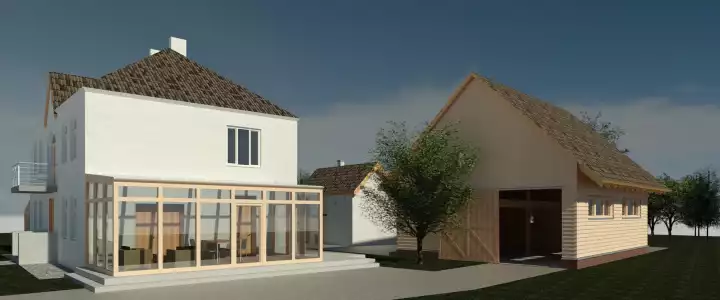 Garage als Teil der Landschaft in Groß Köris Garage als Teil der Landschaft in Groß Köris